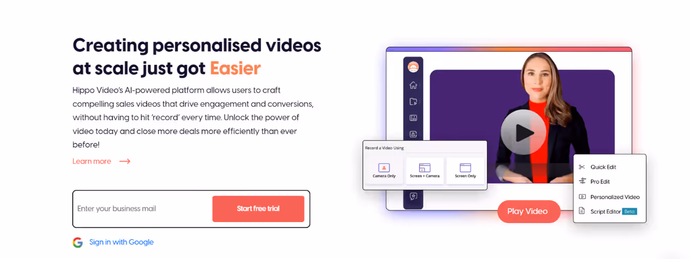 Hippo Video: One Video, Multiple Versions, Unique for Every Recipient
